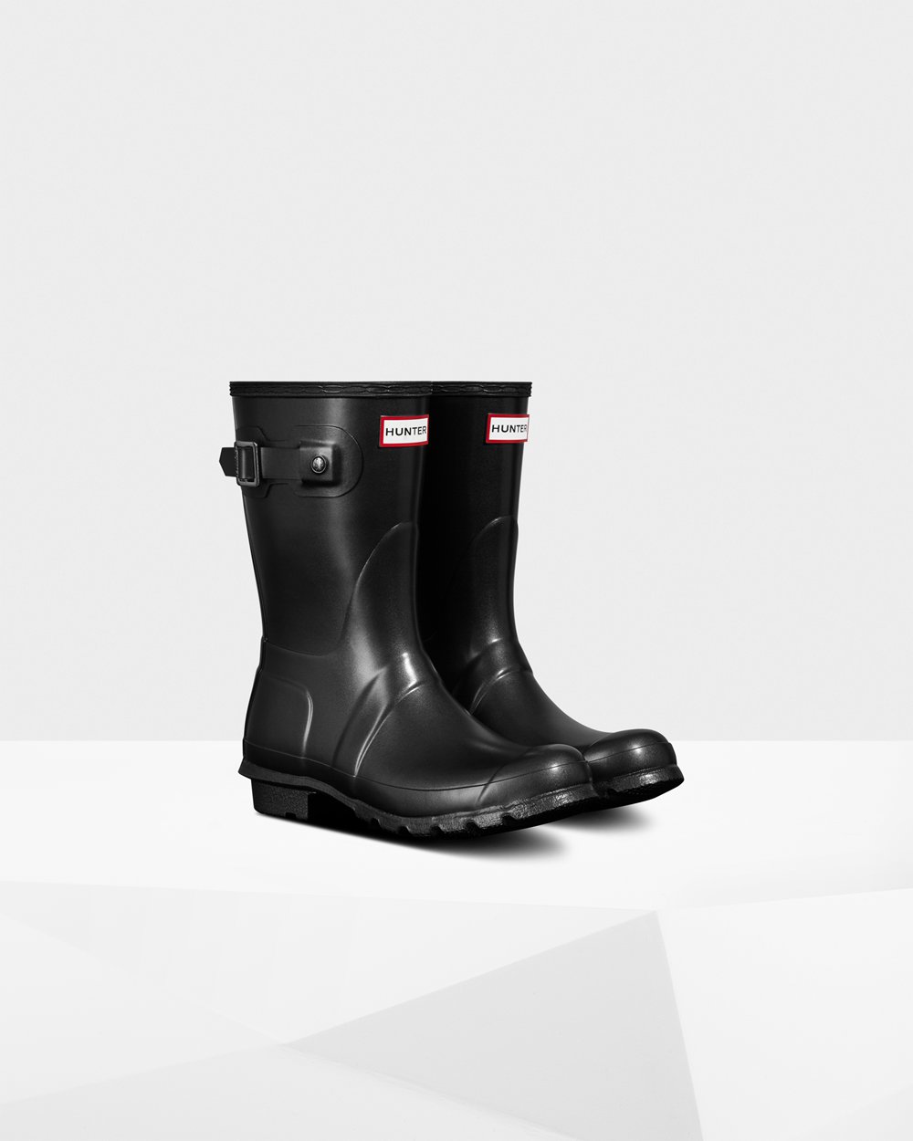 Women Hunter Original Pearlized | Short Rain Boots Black | NZ-47892-ZQBA